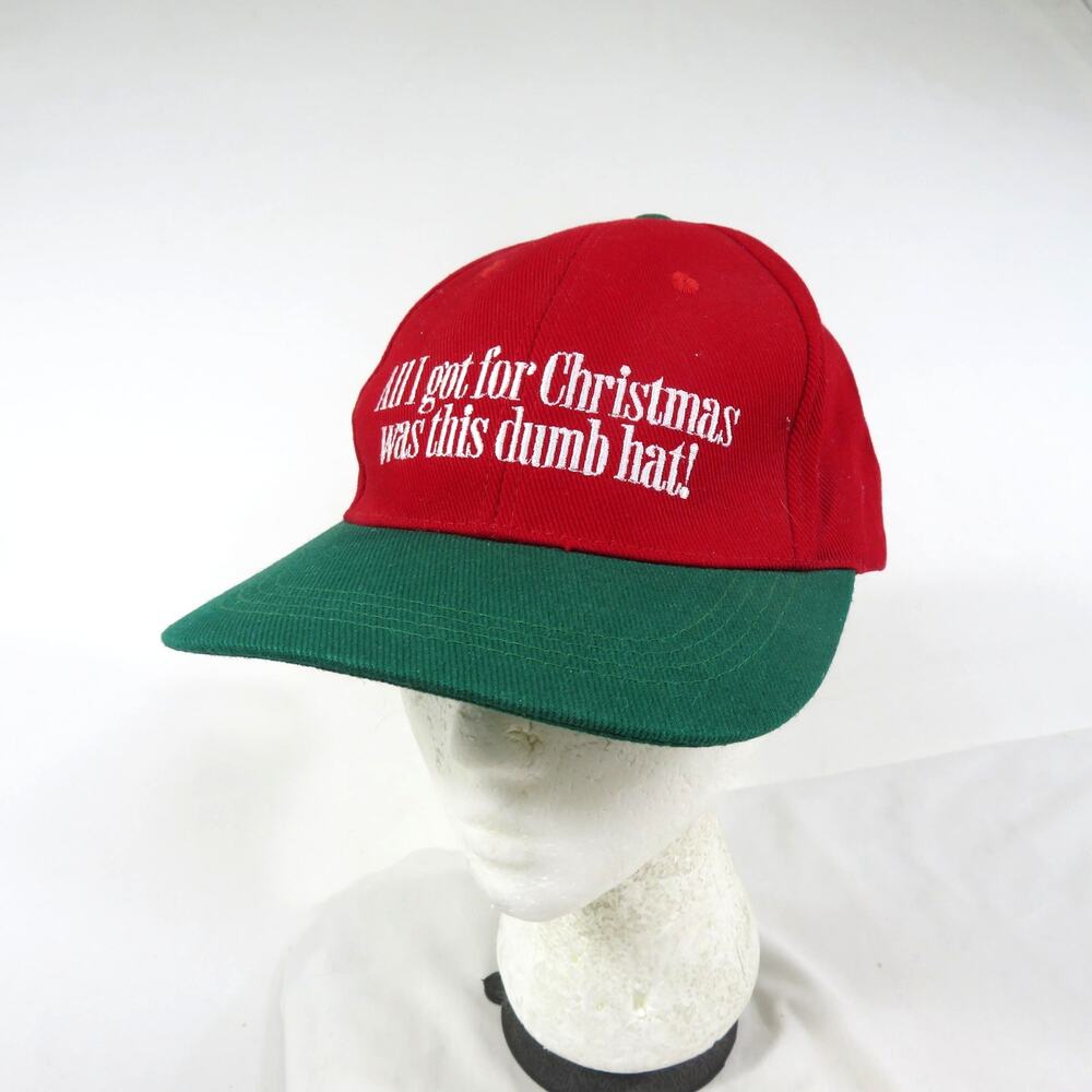 All I Got For Christmas Was This Dumb Hat Cap Baseball Style Red SnapBack